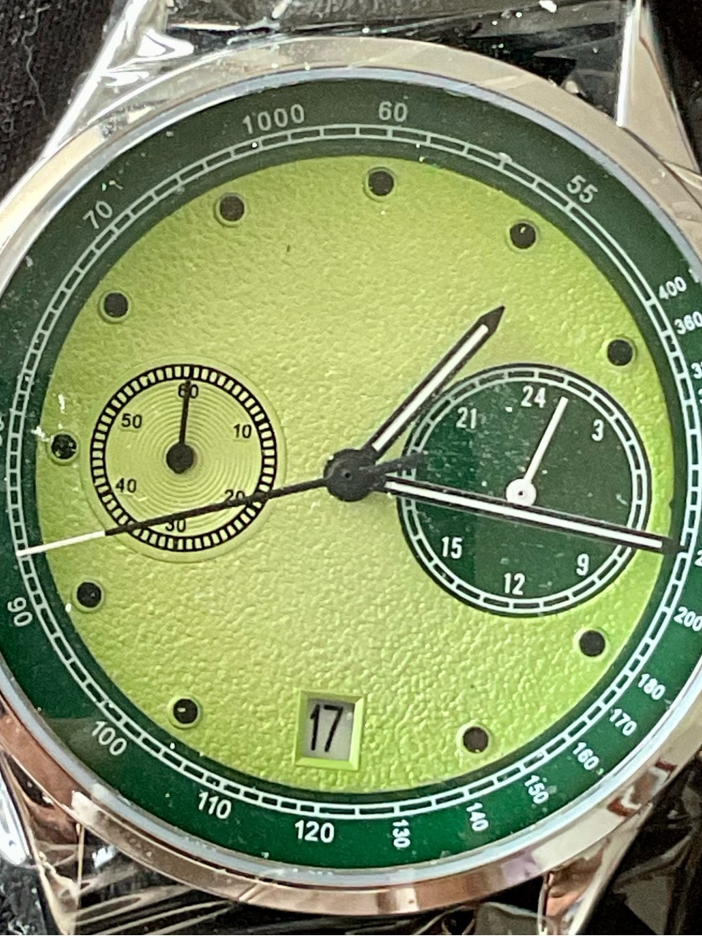 Brand New Colorful Lime Green And Avocado Green Joker Cat Chronograph Watch Date